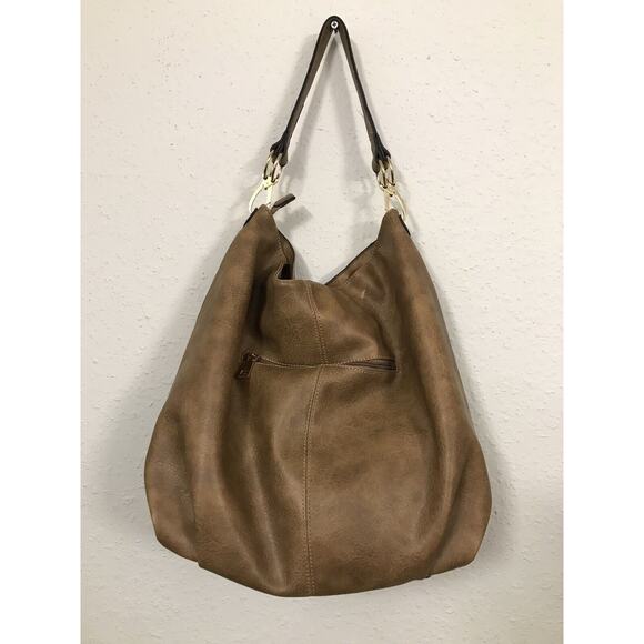 Unbranded Handbags - Hobo Brown Unbranded Faux Leather Satchel Purse Shoulder Handbag Large 19"x14"x6